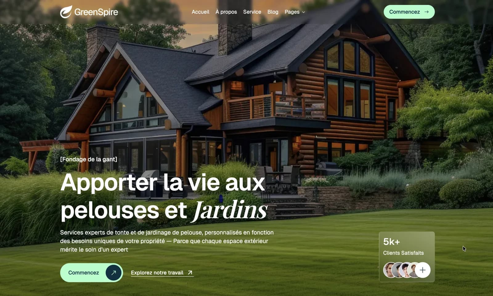 Site menuisier — page d'accueil avec galerie de réalisations