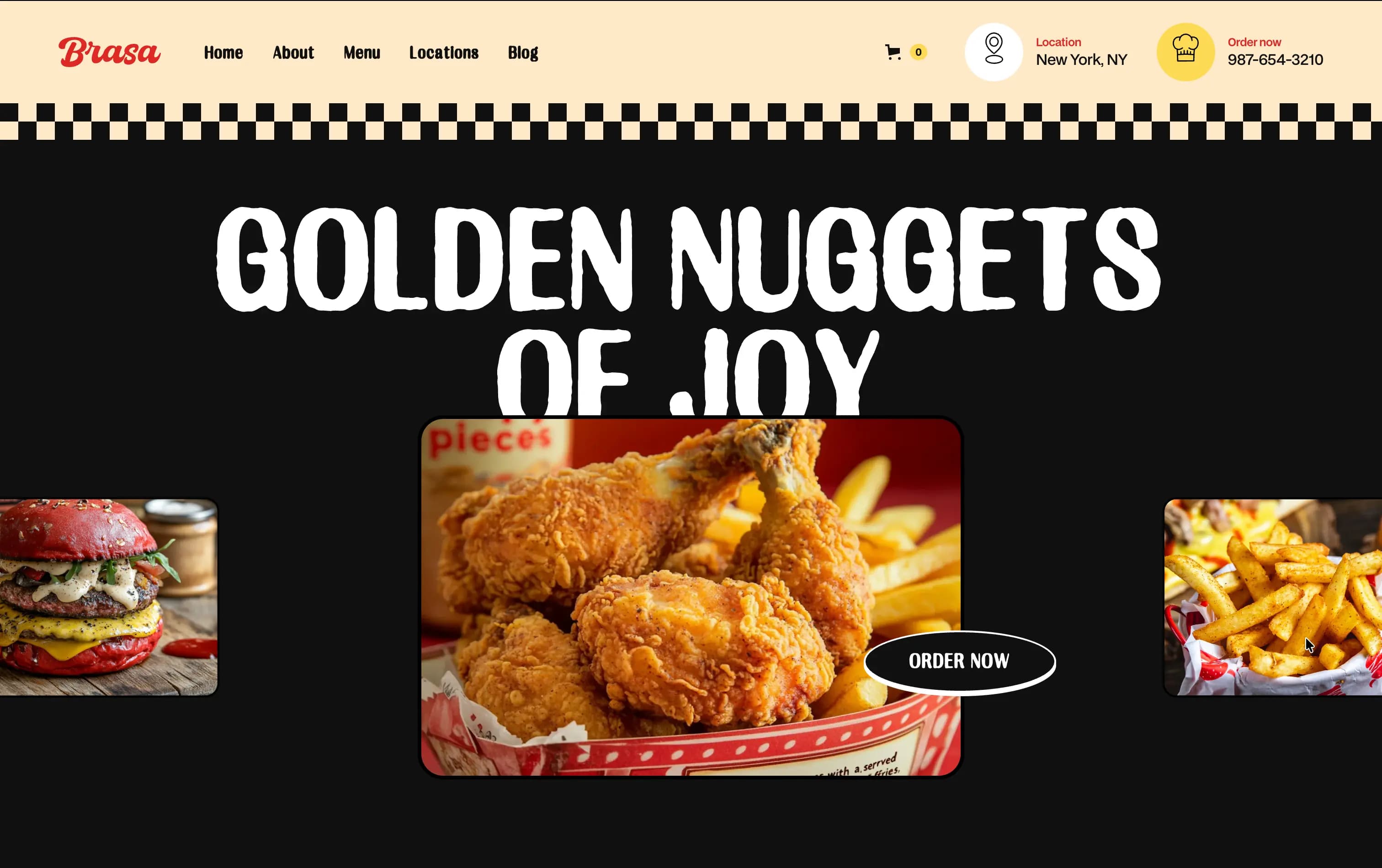 Site web fast-food burger avec commande en ligne — réalisation Niyya Agency
