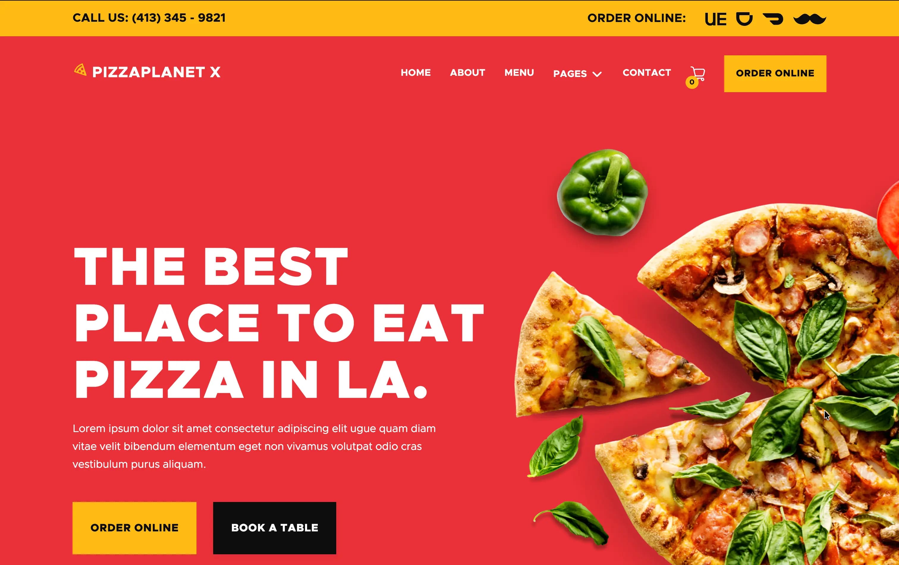 Site web pizzeria artisanale responsive — exemple réalisation Niyya Agency