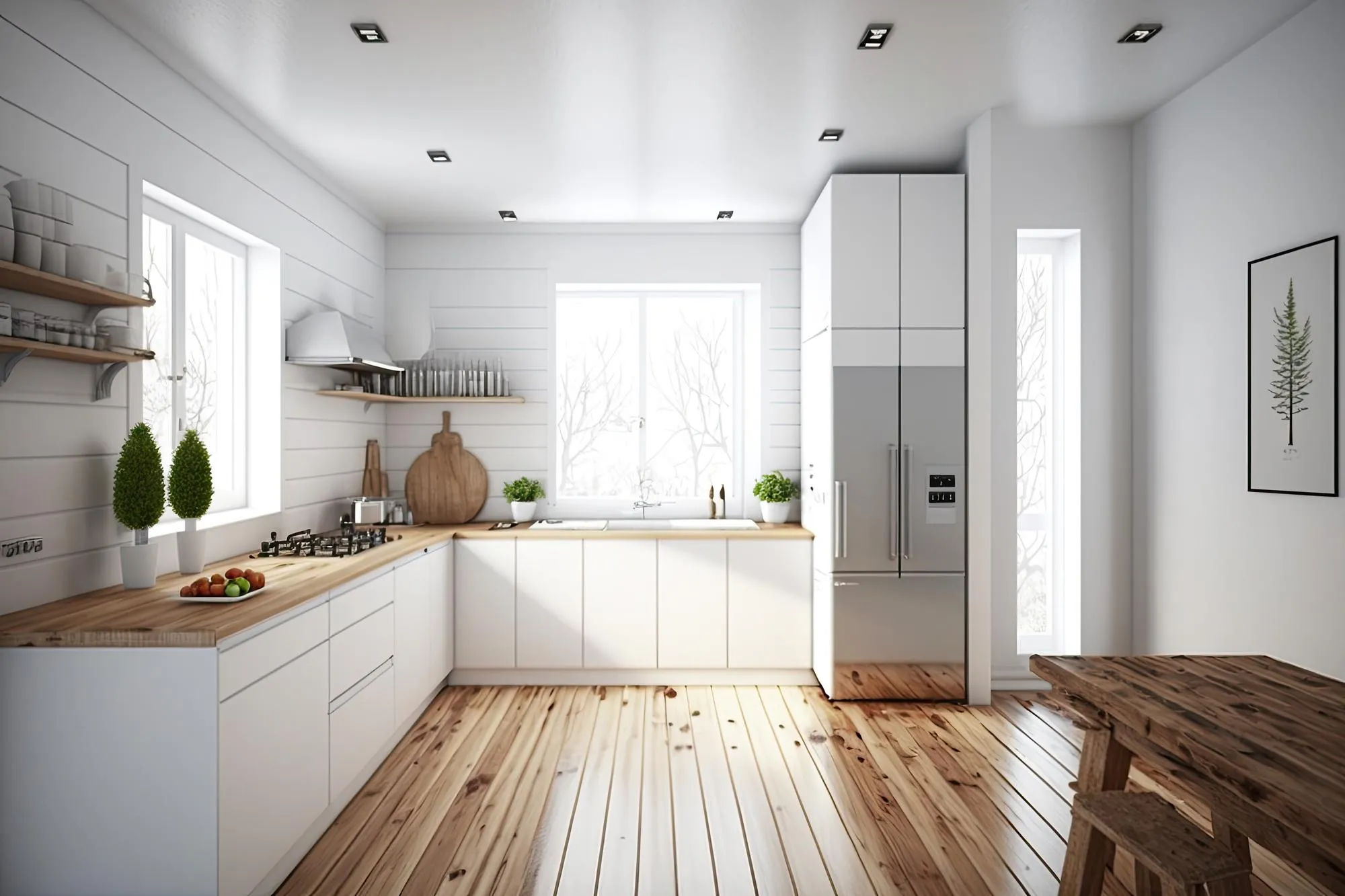 Cozy Kitchen with white furniture - Carpentry Web design Webflow Template 