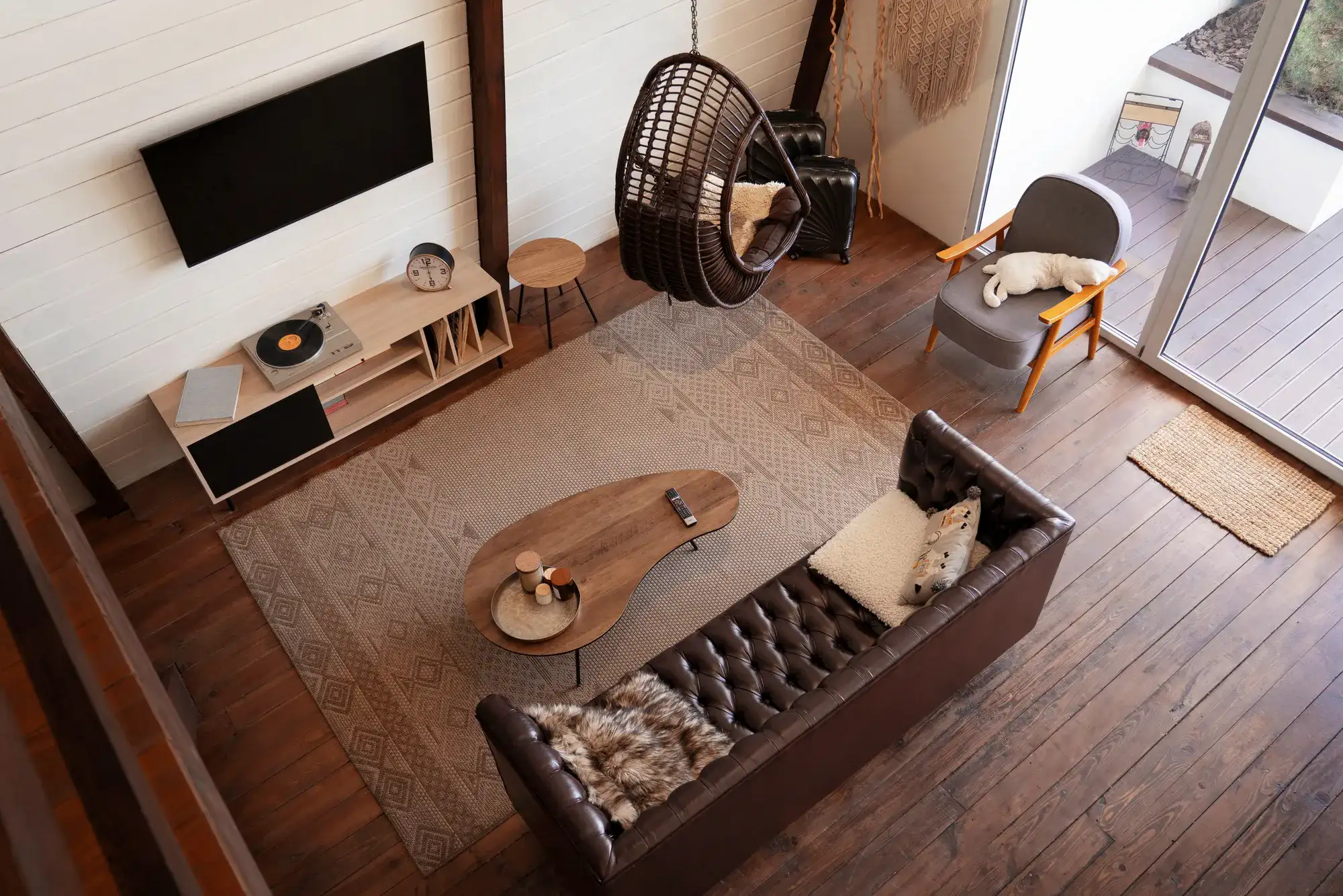 Living room in brown color - Carpentry Web design Webflow Template